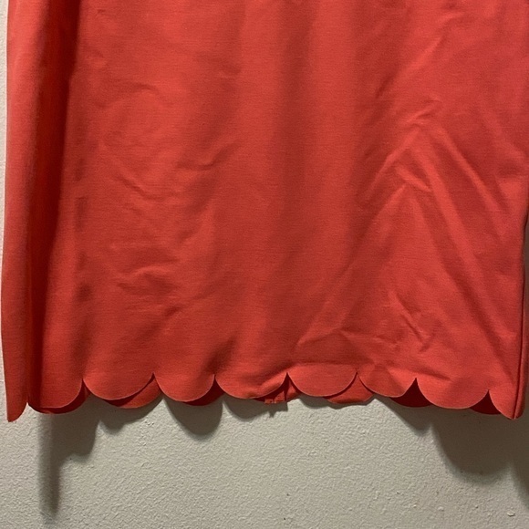 Chico's Orange Sheath Midi Dress Short Sleeve Crew Neck Minimalist Size 1 Medium - Picture 4 of 13